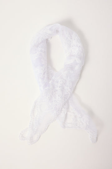 Token Lace Headscarf White