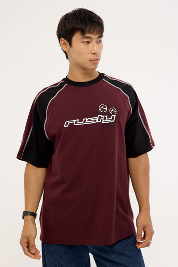 Rusty Omac Tee Burgundy