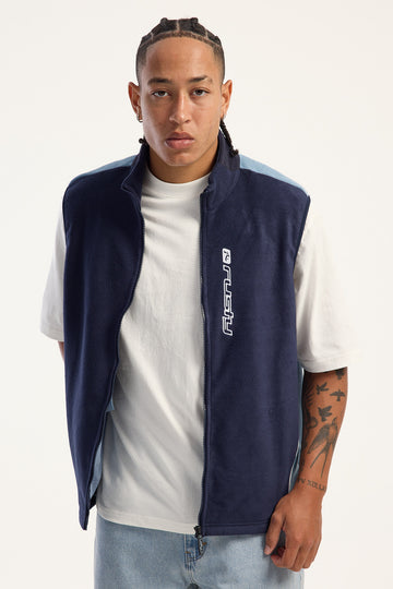 Rusty Phantom Polar Fleece Vest Navy