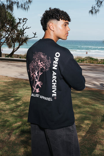 Open Archive Flora Organic Boxy Tee Black