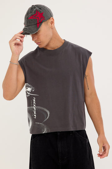 Neovision Coil Cropped Muscle Tank Ash Black