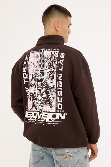 Neovision Shogun Elastic Quarter Zip Crew Coffee Brown