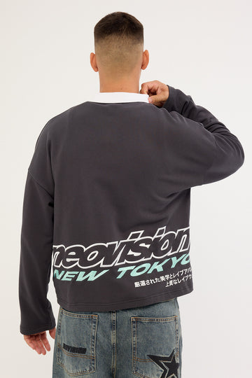 Neovision Stratus Cropped Rugby Polo Asphalt