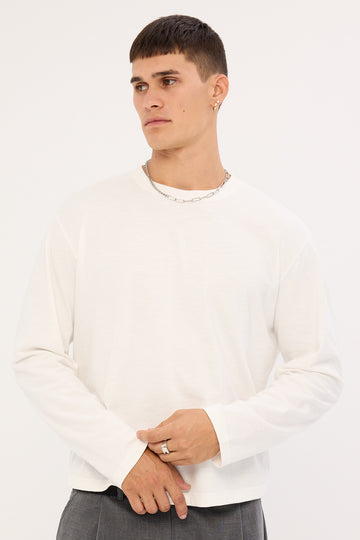 Neovision Origin Slub Long Sleeve Tee White