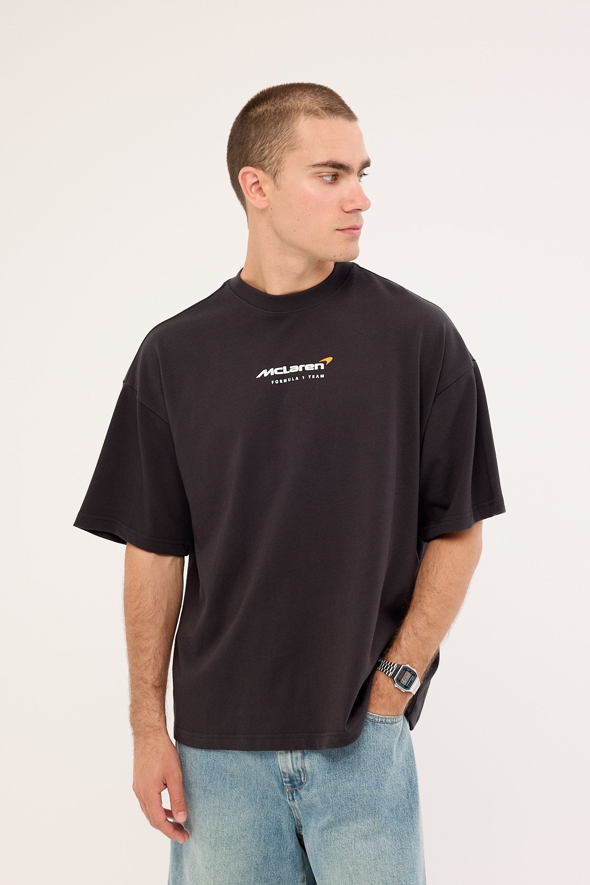 Mitchell & Ness Mclaren Showcase Boxy Tee Washed Black