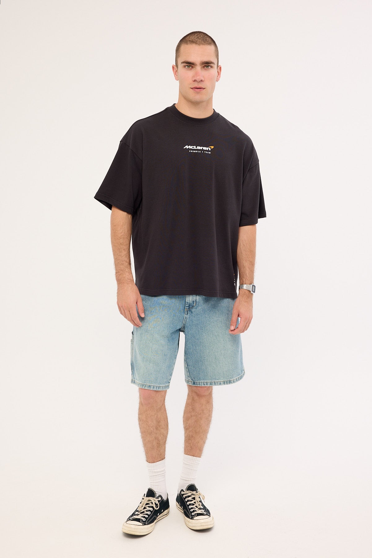 Mitchell & Ness Mclaren Showcase Boxy Tee Washed Black