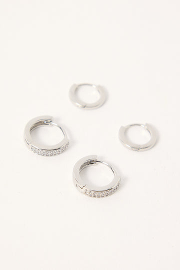 Token Felicity Diamante Huggie 2 Pack Silver