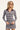 Perfect Stranger Bettina Knit Long Sleeve Polo Brown Stripe