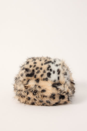 Token Cheetah Faux Fur Trapper Hat Leopard