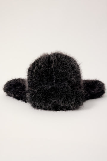 Neovision Frosted Faux Fur Trapper Hat Black
