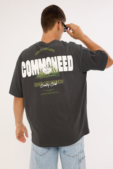 Common Need Lawn Heavyweight Boxy Tee Off Black