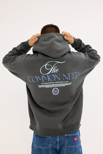 Common Need Sigma Boxy Hoodie Washed Black