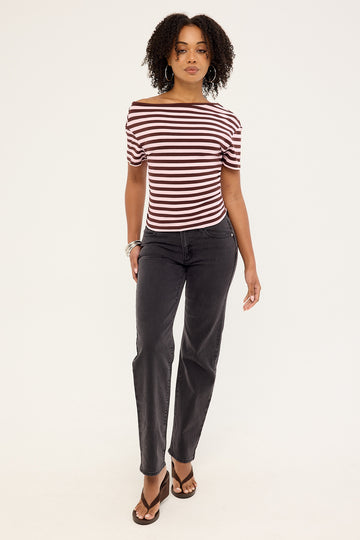 Abrand 95 Mid Straight Jean Sophie Black