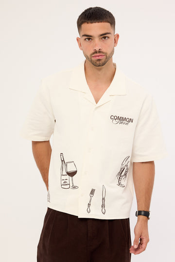 Common Need Alfresco Boxy Cropped Resort Shirt Off White