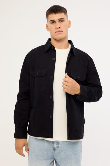 Common Need Ascent Heavyweight Overshirt Washed Black