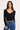 L&t Lace Trim Long Sleeve V Neck T-shirt Black