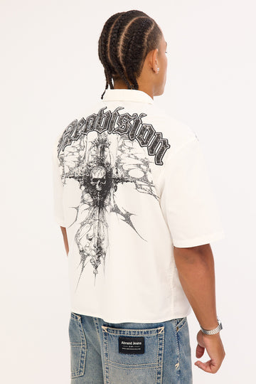 Neovision Voidcore Oversize Cropped Shirt White