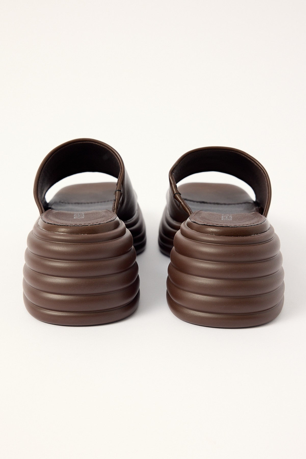 Therapy Flaunt Wedge Slide Chocolate Smooth PU