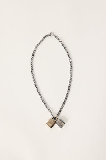 Neovision Crimson Lock Chain Necklace Silver