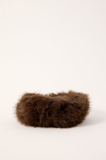 Token Fluffy Faux Fur Headband Brown