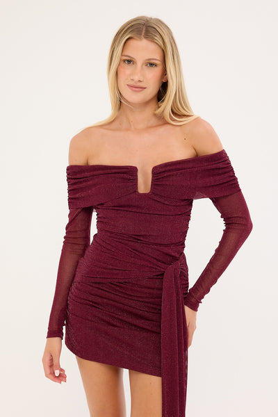 trouble red mini dress Luck & Bella Off Shoulder Long Sleeve Burgundy 50s Halter Dress Hell Viktorija Color:42White and is lined for