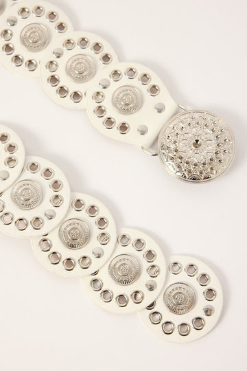 Token Mini Saloon Disc Belt White