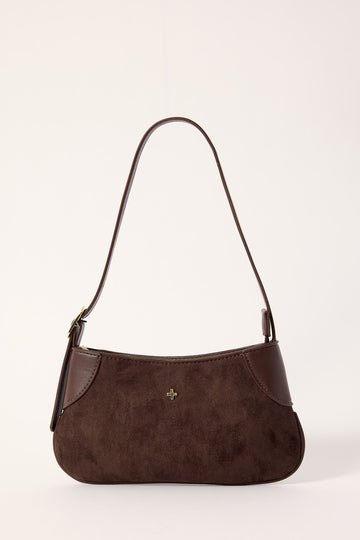 Peta + Jain Glinda Shoulder Bag Espresso Suede