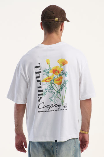 Thrills Regrowth Box Crop Oversize Tee White