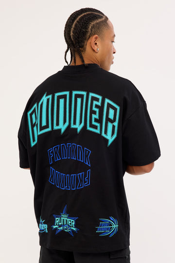 Front Runner Academy Tee Black Aqua