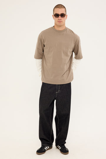 Thrills Biggest Slacker Jean Raw Black