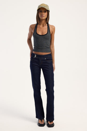 Thrills Suki Low Rise Flare Jean Indigo Blues