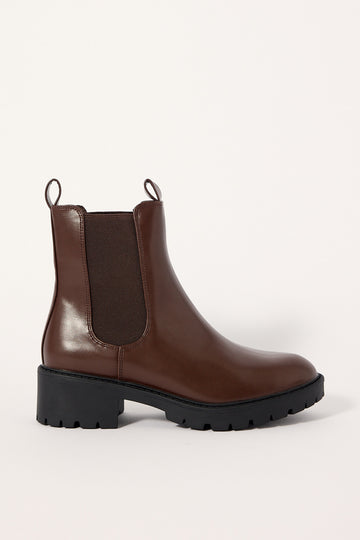 Verali Jace Chelsea Combat Boot Chocolate Brown