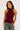 Luck & Trouble Rylan High Neck Jersey Top Burgundy