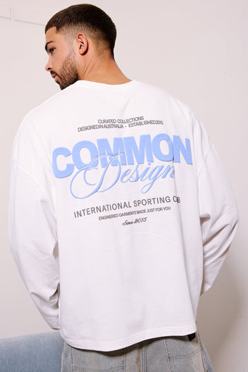 Common Need Compose Heavyweight Cropped Long Sleeve Tee White