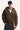 Neovision Eastwood PU Suede Hooded Bomber Jacket Dark Brown