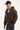 Neovision Eastwood PU Suede Hooded Bomber Jacket Dark Brown