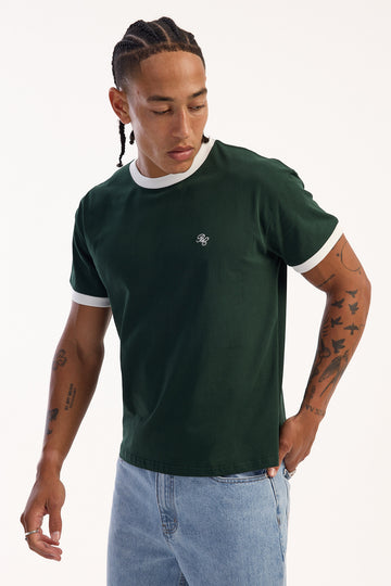 Barney Cools Ringer Tee Green