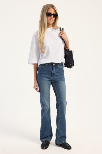 Perfect Stranger Jessie Mid Rise Boot Cut Jean Smoke Blue