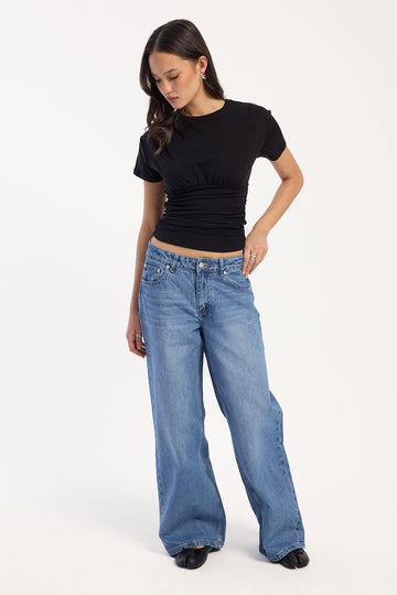 Perfect Stranger Low relaxed baggy Jean Sand Blast Blue