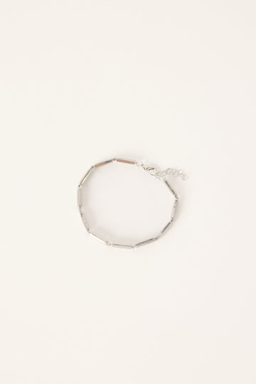 Common Need Brick Link Bracelet Brushed Silver