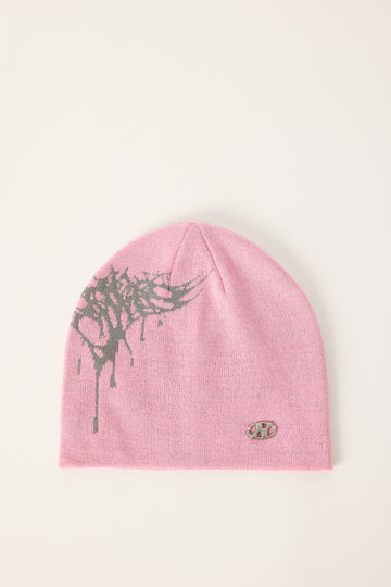 Neovision Intarsia Knit Beanie Pink