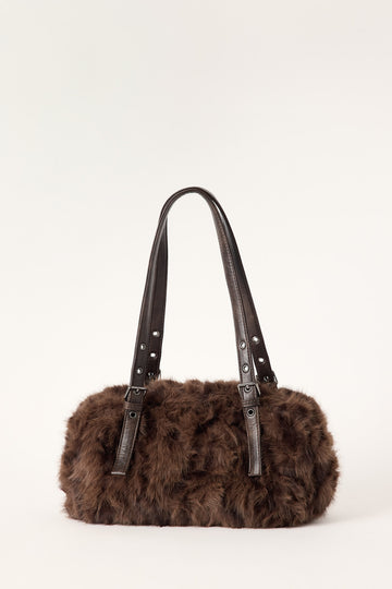Token Cheetah Faux Fur Bag Brown