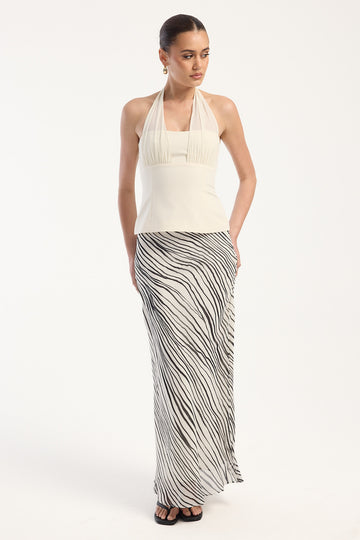 Perfect Stranger Elodie Maxi Skirt Black/White Stripe