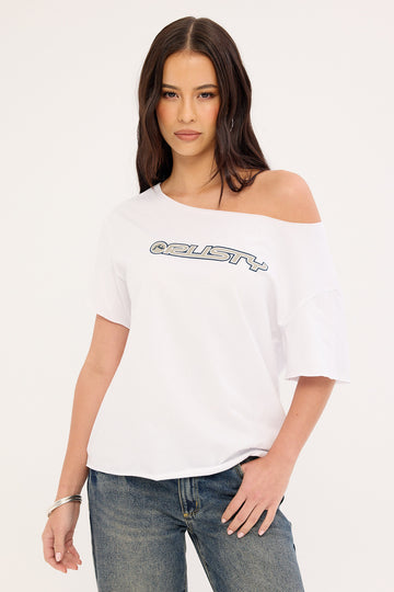 Rusty New But Old Off Shoulder Tee Vintage White
