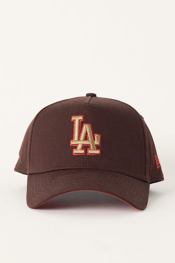 New Era 9Forty A-Frame Choc Cherry Los Angeles Dodgers Cap Burnt Wood