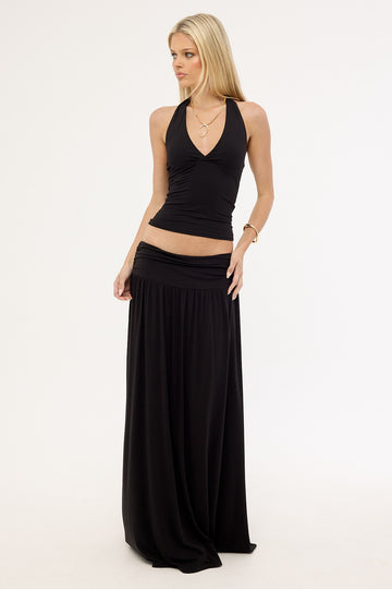 Perfect Stranger Ellison Jersey Maxi Skirt Black