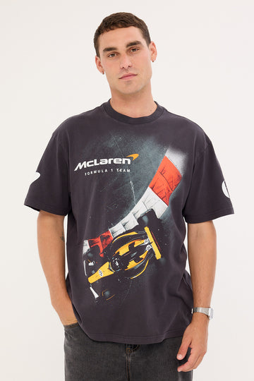 Mitchell & Ness McLaren Birdseye Apex Tee Washed Black