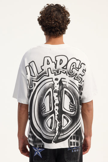 Xlarge Peace City Gorilla Fit Tee White