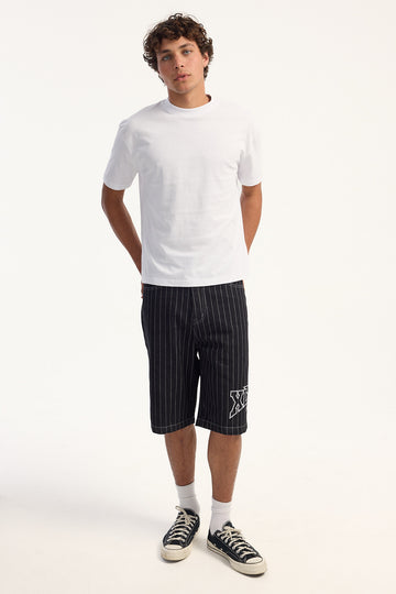 Xlarge LA Star Baggy Bull Denim Short Black Stripe