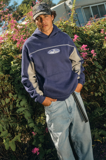 Rusty Titan Fleece Hoodie Dark Blue
